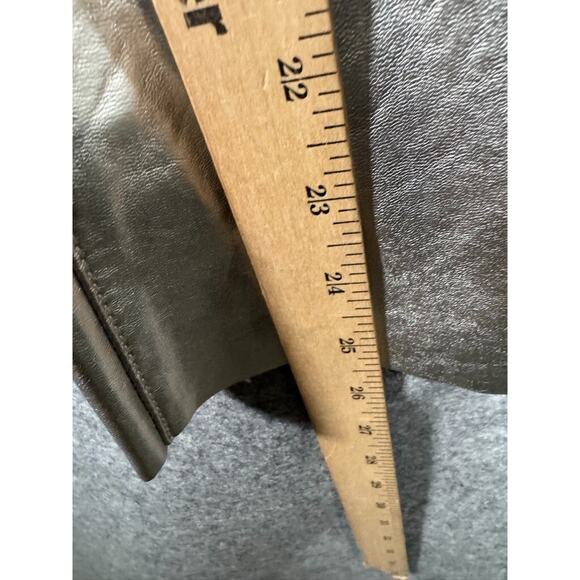 Express Pants Women 0 Metallic Silver Super High Rise Straight Cut Off - Picture 5 of 9